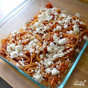 Запеченные спагетти с сосисками - фото шаг 7